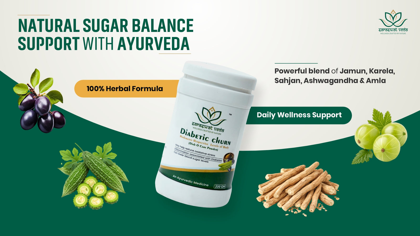 Diabetic Churn Ayurvedic Powder – Blood Sugar Support (200 g)
