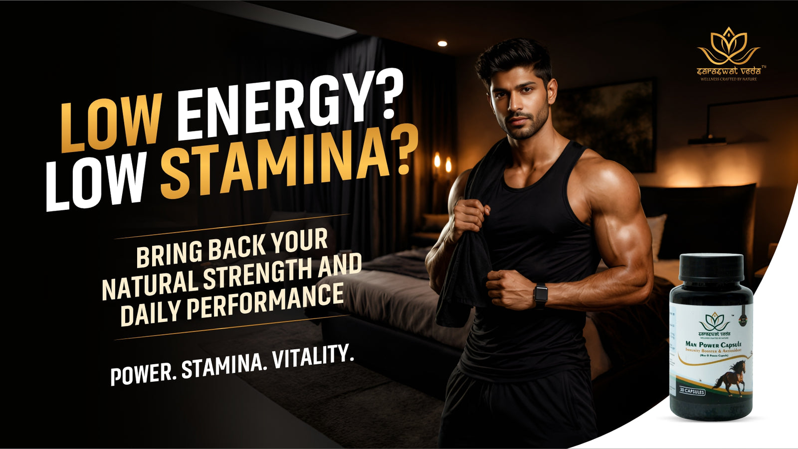 Man O Power Ayurvedic Capsules – Vitality, Energy & Stamina Support (30 Capsules)