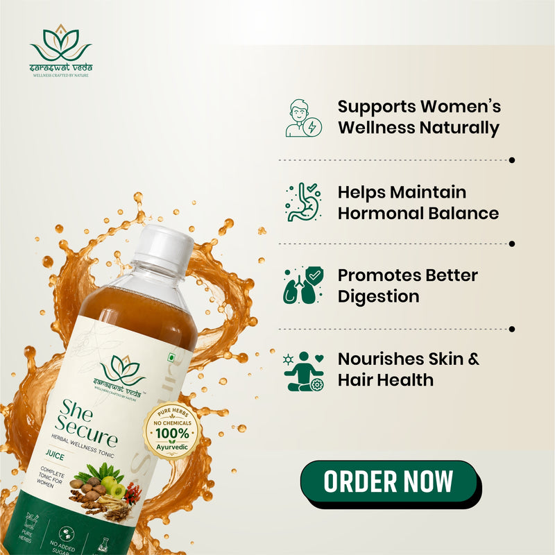 She Secure Juice Premium Ayurvedic Women's Wellness Formula | Supports Hormonal Balance, Feminine Health, Energy, Digestion & Natural Beauty