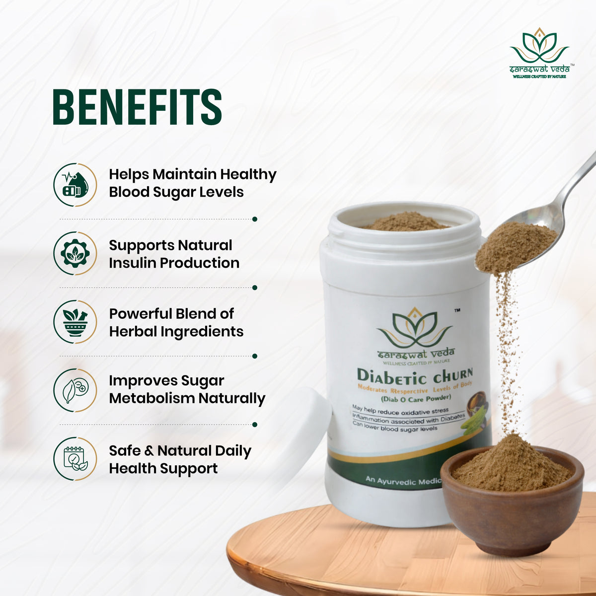 Diabetic Churn Ayurvedic Powder – Blood Sugar Support (200 g)
