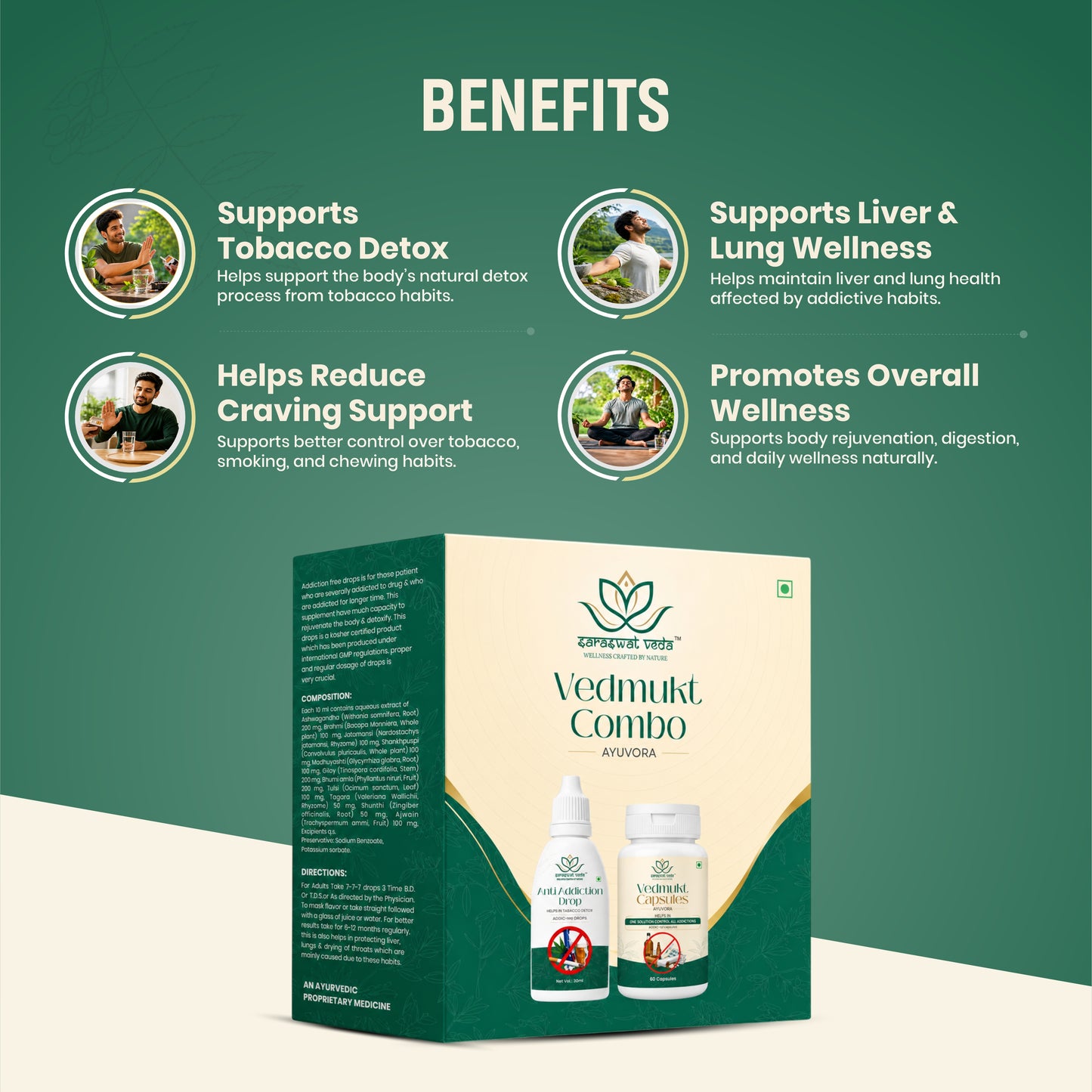 Vedmukt Combo | Ayurvedic Habit Freedom Kit Break the Habit. Reclaim Your Life. Naturally.