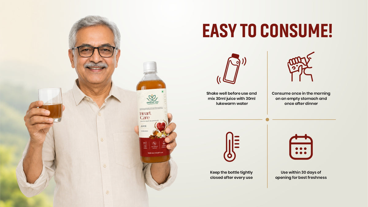 Saraswat Veda Heart Care Juice | Advanced Ayurvedic Heart Wellness Formula | Apple Cider Vinegar, Garlic, Ginger, Cinnamon & Honey | No Added Sugar | Daily Herbal Drink | 1000 ml