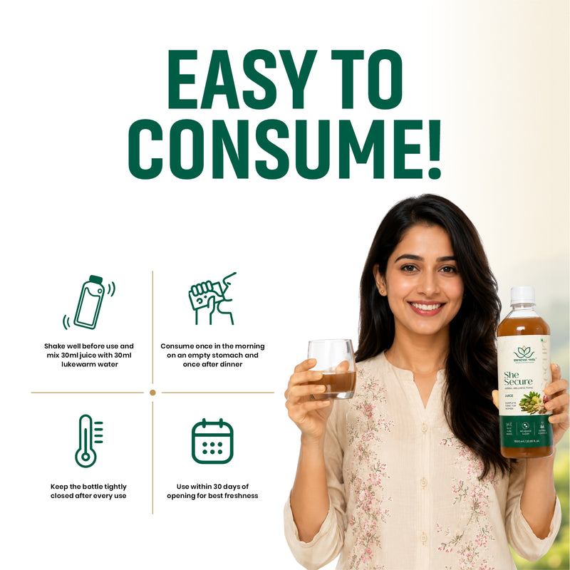 She Secure Juice Premium Ayurvedic Women's Wellness Formula | Supports Hormonal Balance, Feminine Health, Energy, Digestion & Natural Beauty