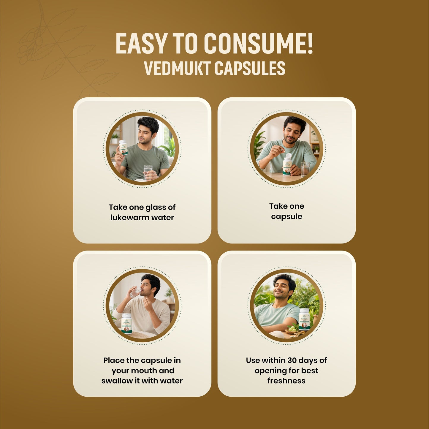 Saraswat Veda Vedmukt Capsules | Premium Ayurvedic Herbal Formula for Tobacco Detox Support, Craving Management, Liver & Lung Wellness & Daily Vitality | 60 Veg Capsules