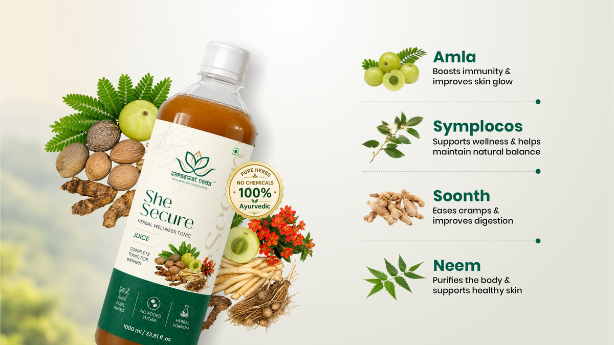 She Secure Juice Premium Ayurvedic Women's Wellness Formula | Supports Hormonal Balance, Feminine Health, Energy, Digestion & Natural Beauty