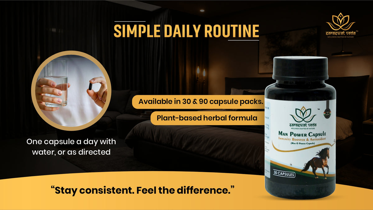 Man O Power Ayurvedic Capsules – Vitality, Energy & Stamina Support (30 Capsules)