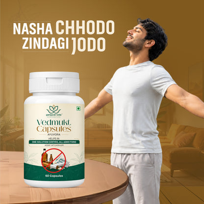 Saraswat Veda Vedmukt Capsules | Premium Ayurvedic Herbal Formula for Tobacco Detox Support, Craving Management, Liver & Lung Wellness & Daily Vitality | 60 Veg Capsules