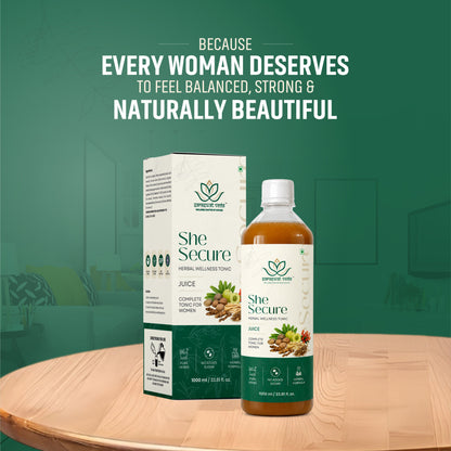She Secure Juice Premium Ayurvedic Women's Wellness Formula | Supports Hormonal Balance, Feminine Health, Energy, Digestion & Natural Beauty