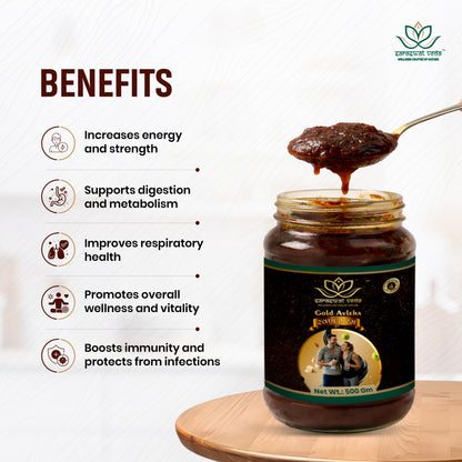 Saraswat Veda Gold Avleha Chyawanprash 500g with Swarna Bhasma, Rajat Bhasma & Herbal Rasayan | Ayurvedic Vitality, Strength & Immunity Support for Men