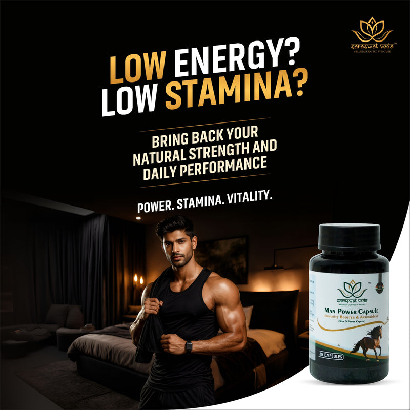 Man O Power Ayurvedic Capsules – Vitality, Energy & Stamina Support (30 Capsules)
