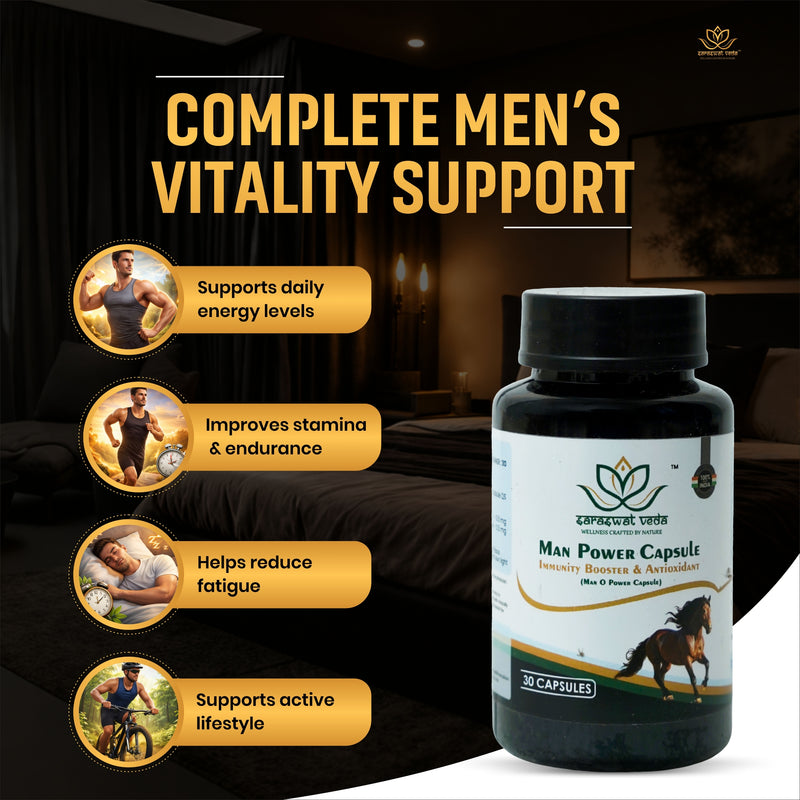 Man O Power Ayurvedic Capsules – Vitality, Energy & Stamina Support (30 Capsules)