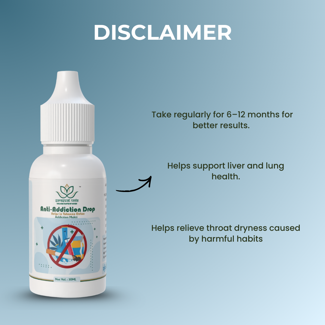 Saraswat Veda Anti Addiction Drops 30ML | Ayurvedic Herbal Detox & Wellness Support Formula