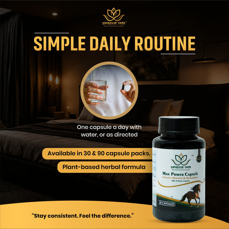 Man O Power Ayurvedic Capsules – Vitality, Energy & Stamina Support (30 Capsules)