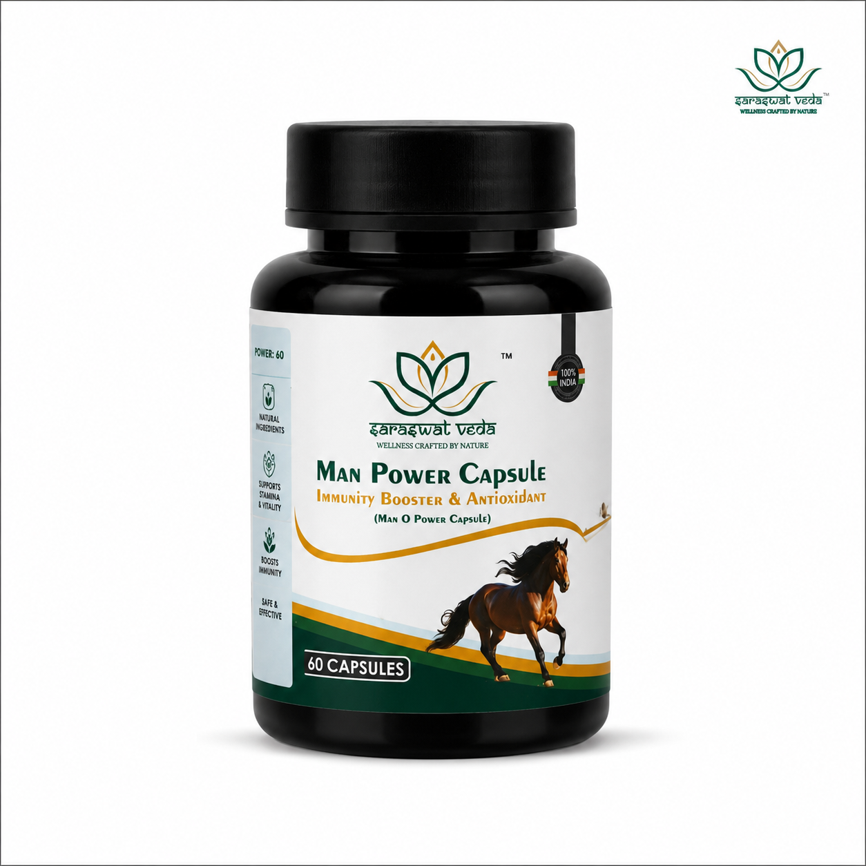 Man O Power Ayurvedic Capsules – Vitality, Energy & Stamina Support (30 Capsules)